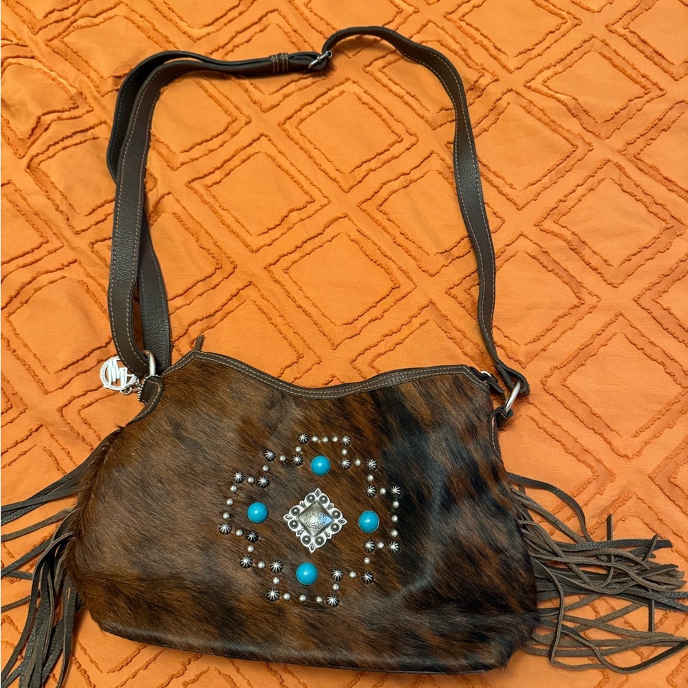 American West Brown and Turquoise Crossbody Bag